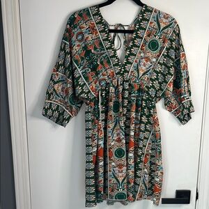 Floral Green and Orange Women's dress